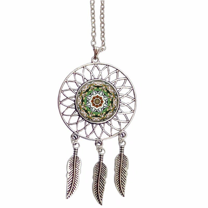 Crystal Mandala Dream Catcher Necklace